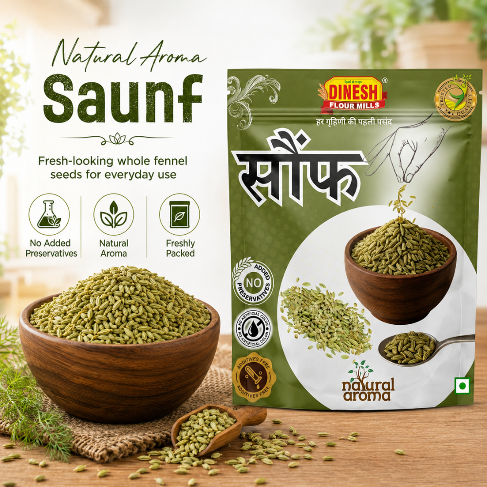 Saunf Fennel Seeds | सौंफ | Natural Sweet Aromatic Saunf | Dinesh Flour Mills