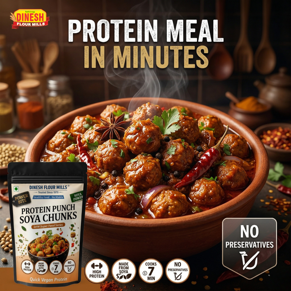 Soya Chunks (Plants Based Protein) | No Preservatives | Dinesh Flour Mills