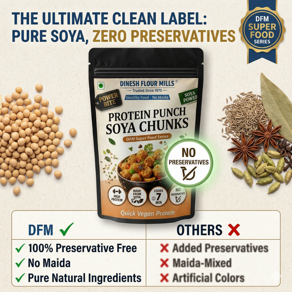 Soya Chunks (Plants Based Protein) | No Preservatives | Dinesh Flour Mills