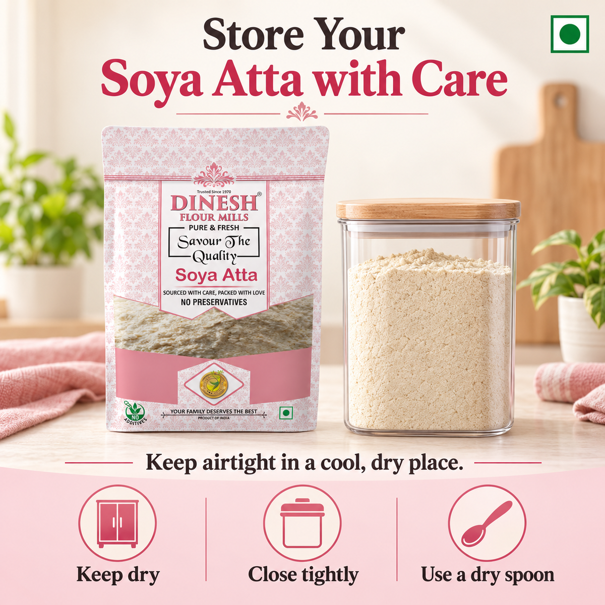 Soyabean Atta (Soya Flour) | Freshly Prepared | No Preservatives
