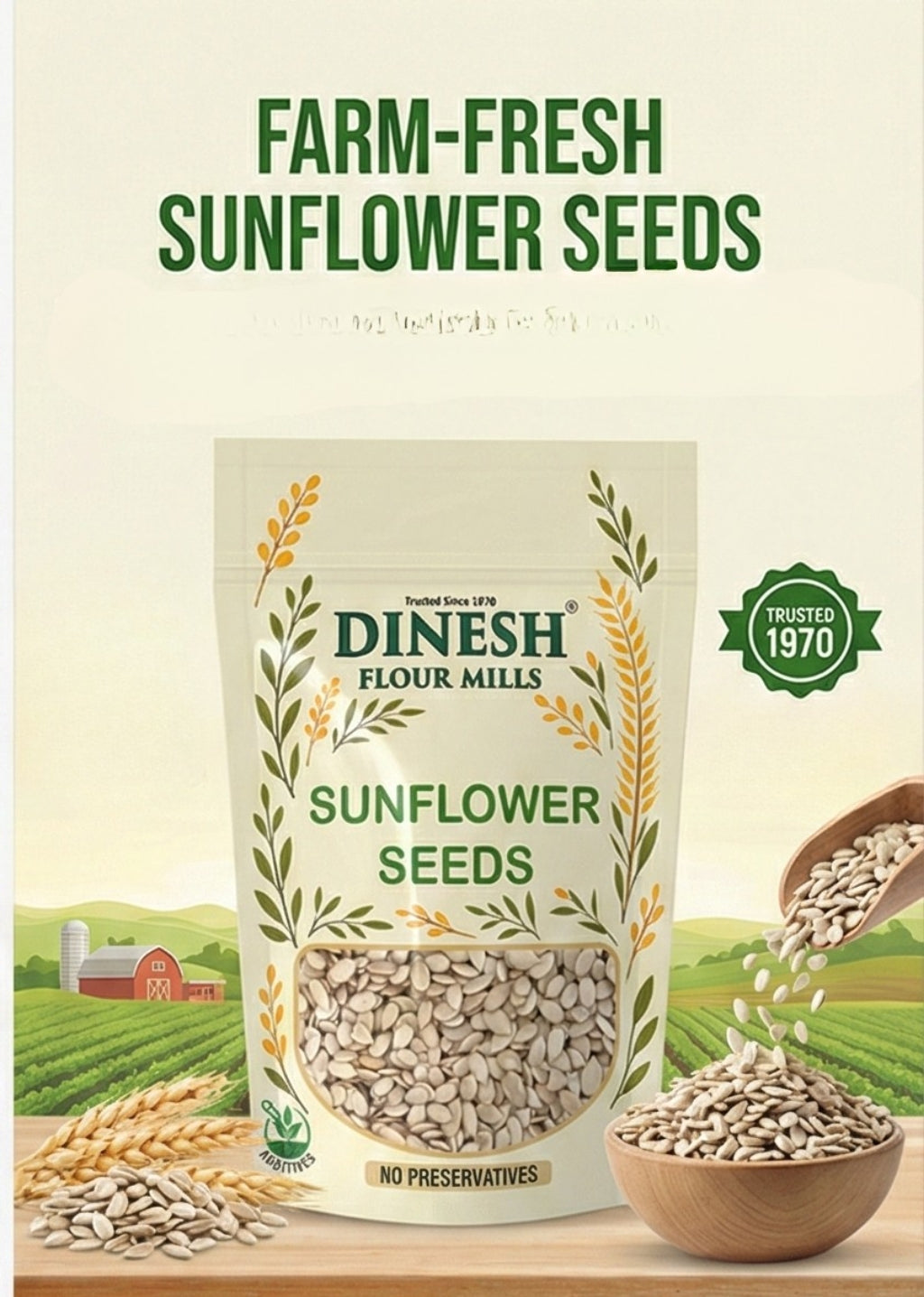 Sunflower Seeds – Unpolished I Raw I No Preservatives | Dinesh Flour Mills