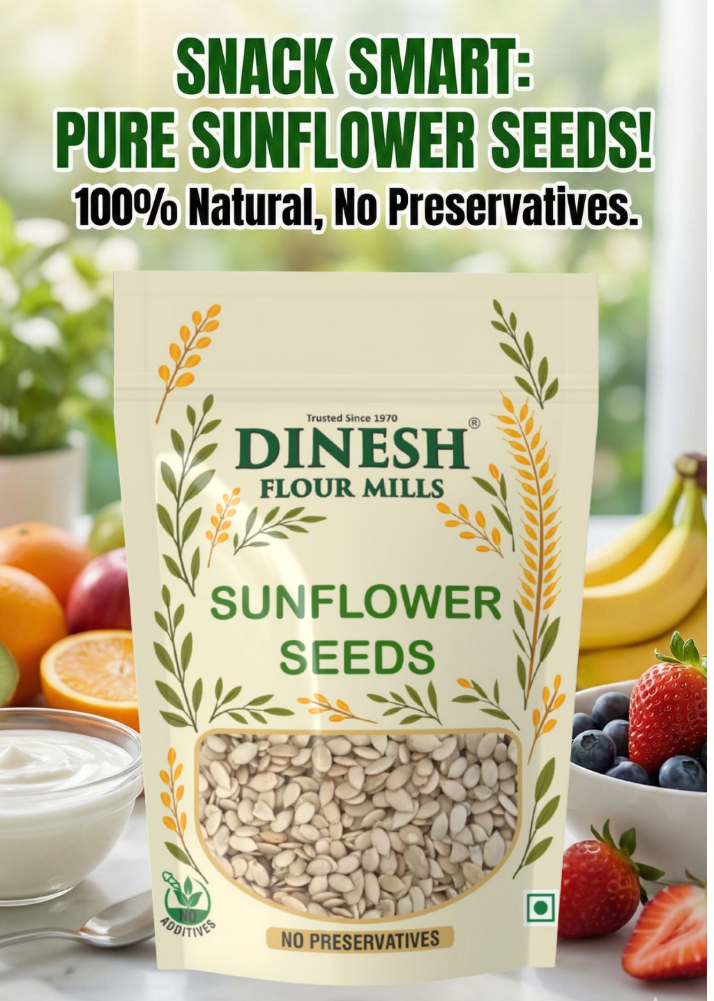 Sunflower Seeds – Unpolished I Raw I No Preservatives | Dinesh Flour Mills