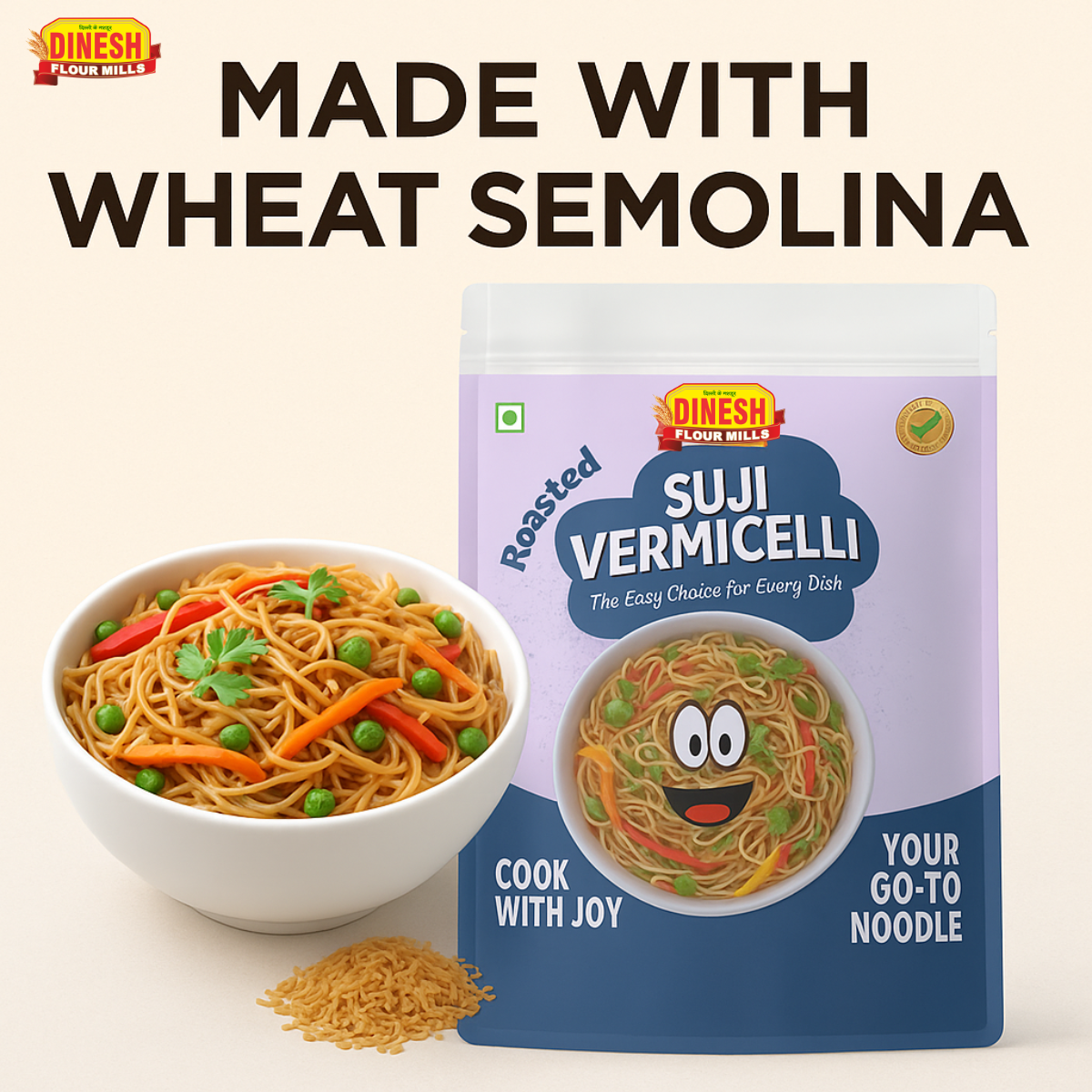 Roasted Vermicelli | Made from 100% Suji | No Maida, No Preservatives