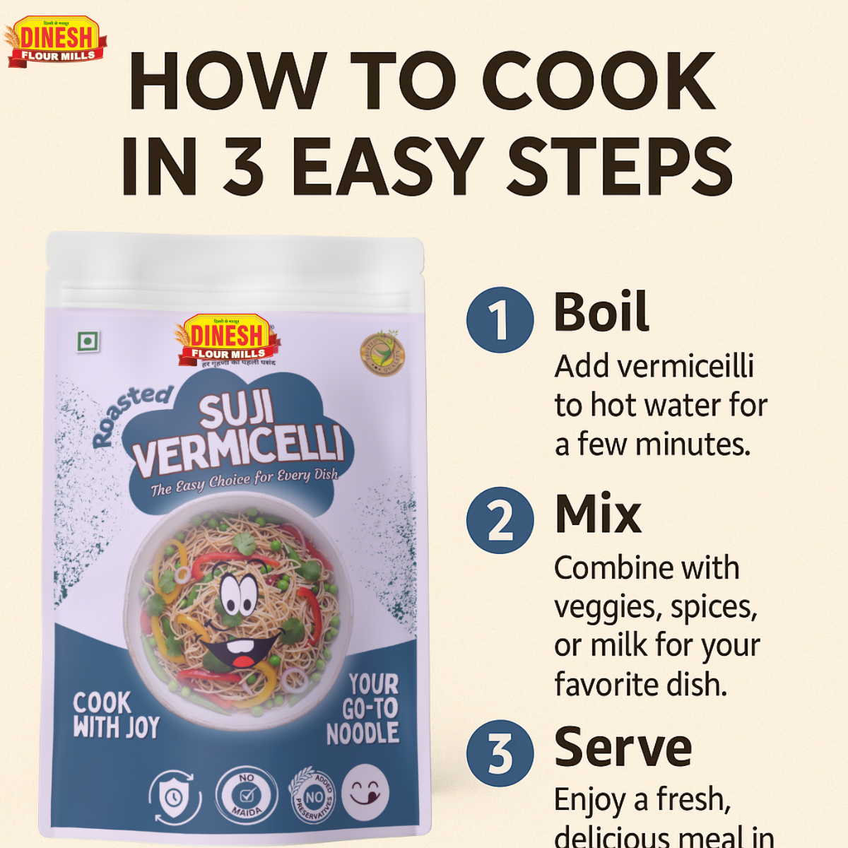 Roasted Vermicelli | Made from 100% Suji | No Maida, No Preservatives