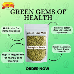 Pumpkin Seeds by Dinesh Flour Mills – Unpolished, Raw, and Free from Preservatives