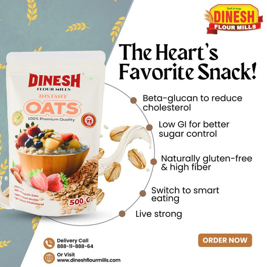 OATS FLAKES (OATS POHA) Avena Sativa-Quick Oats | Steel Cut Oats I Instant Cooking Oats | Gluten-Free | High Fiber & Protein | Heart-Healthy | Ideal for Busy Lifestyles & Weight Watchers