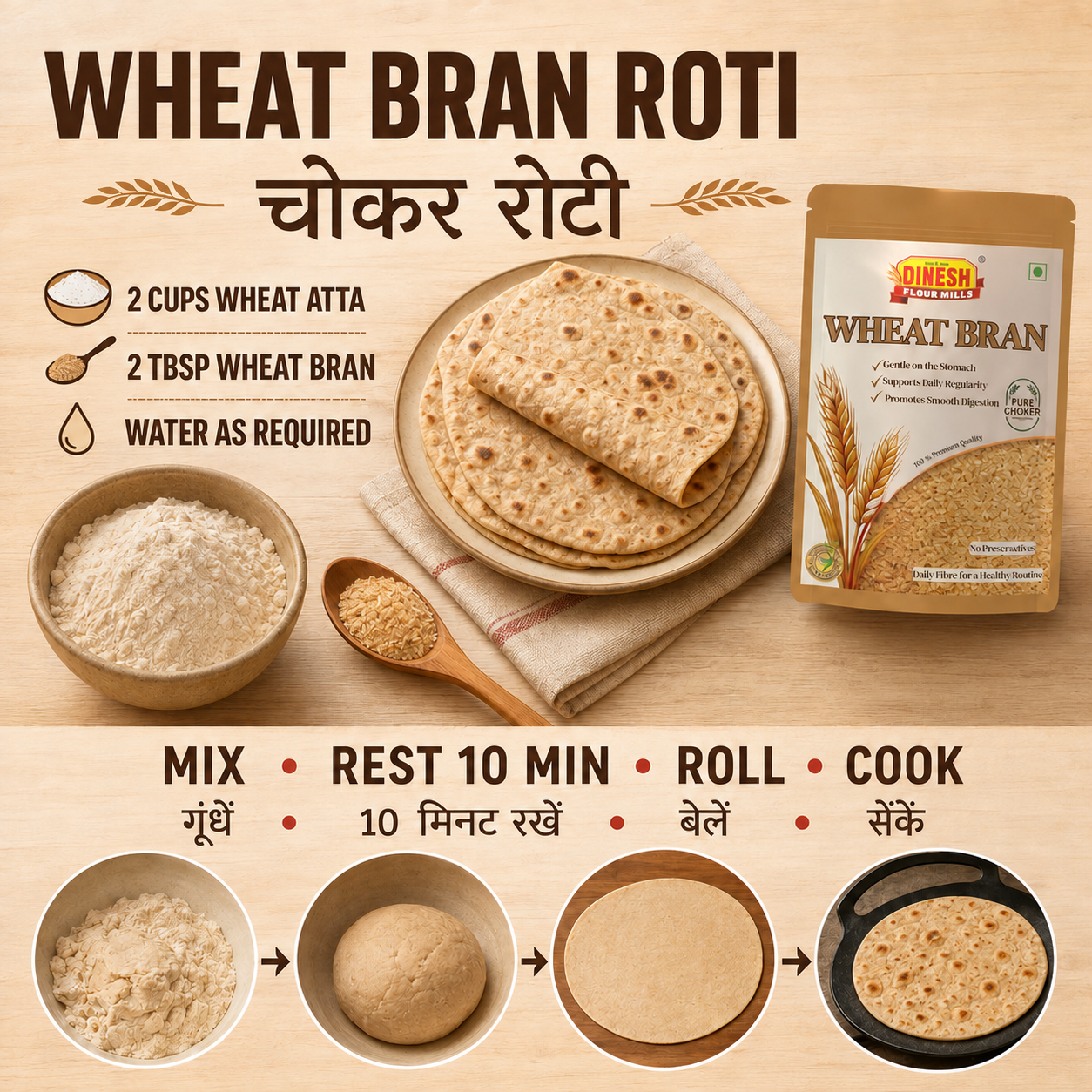 Wheat Bran -Choker- Pure, Natural & Fresh | Dinesh Flour Mills