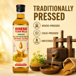 Organic Yellow Mustard Oil 1 L | Wood-Pressed, Cold-Pressed & Unfiltered Peeli Sarson Oil