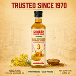 Organic Yellow Mustard Oil 1 L | Wood-Pressed, Cold-Pressed & Unfiltered Peeli Sarson Oil