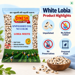 White Lobia (Black Eyed Peas/Cowpea Beans) | Unpolished, No Added Colour I No Preservatives
