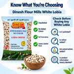 White Lobia (Black Eyed Peas/Cowpea Beans) | Unpolished, No Added Colour I No Preservatives