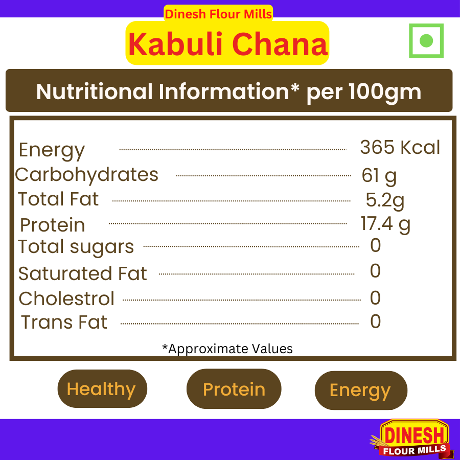 Kabuli chana Nutritional Information