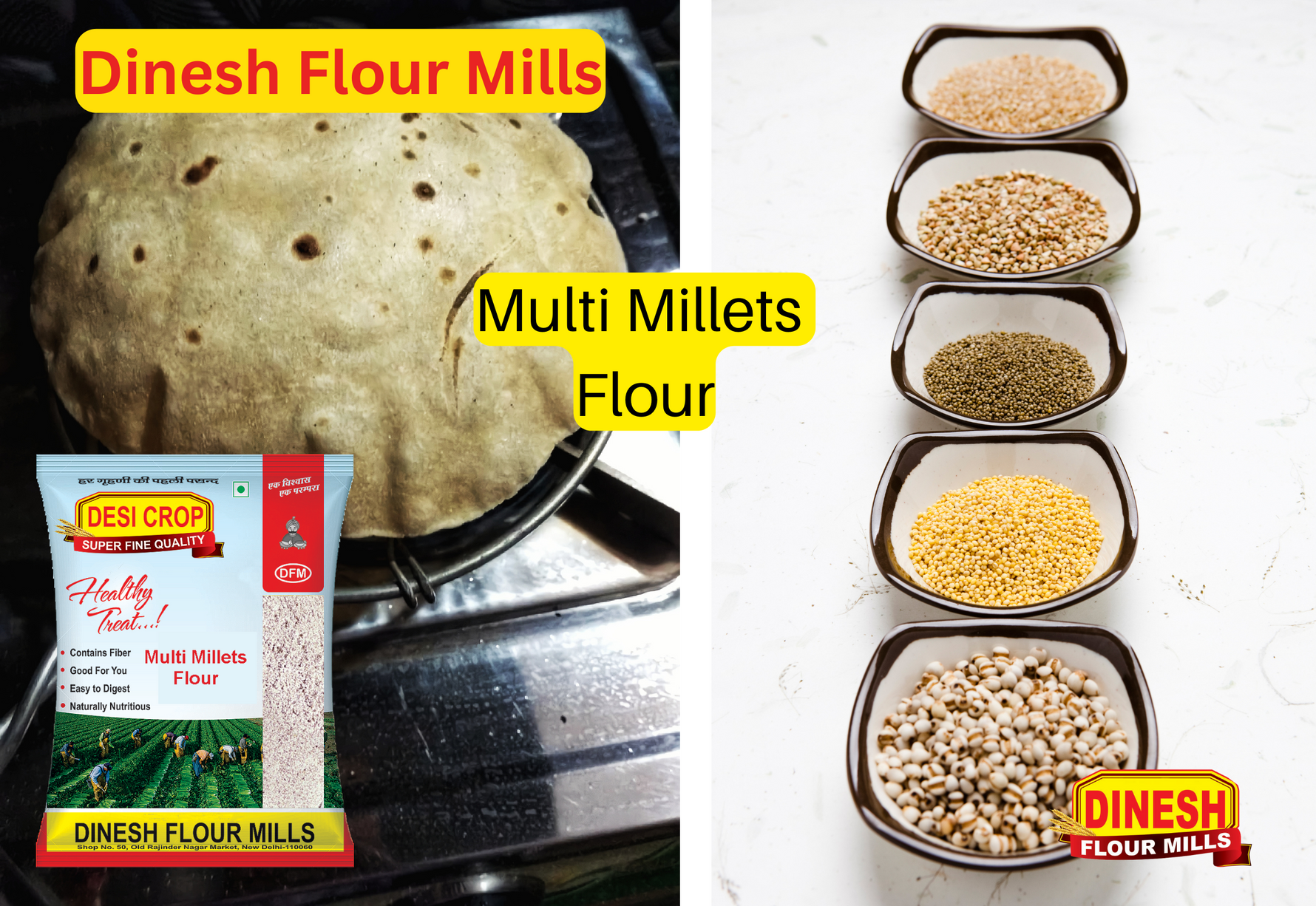 Buy Multi Millet Atta 6 millets blend